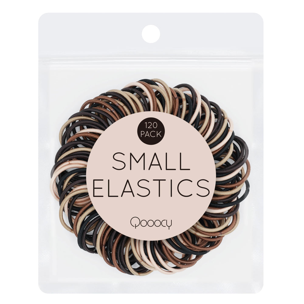 Qooocy small hair tie natural pack 1inch provides gentle hold for fine hair.