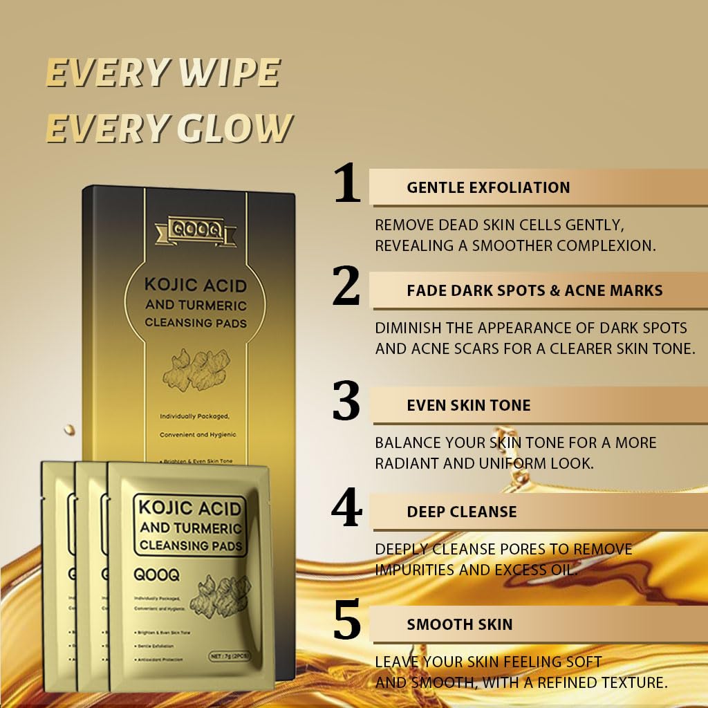 QOOQ two pads per packet highlights convenient travel-size daily cleansing