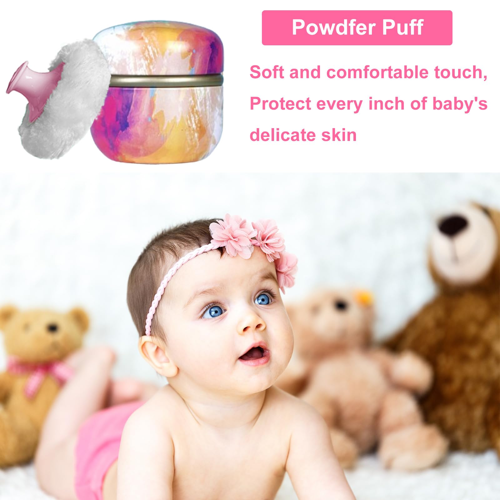 Qopoto patterned tinplate powder box adds durable, stylish storage