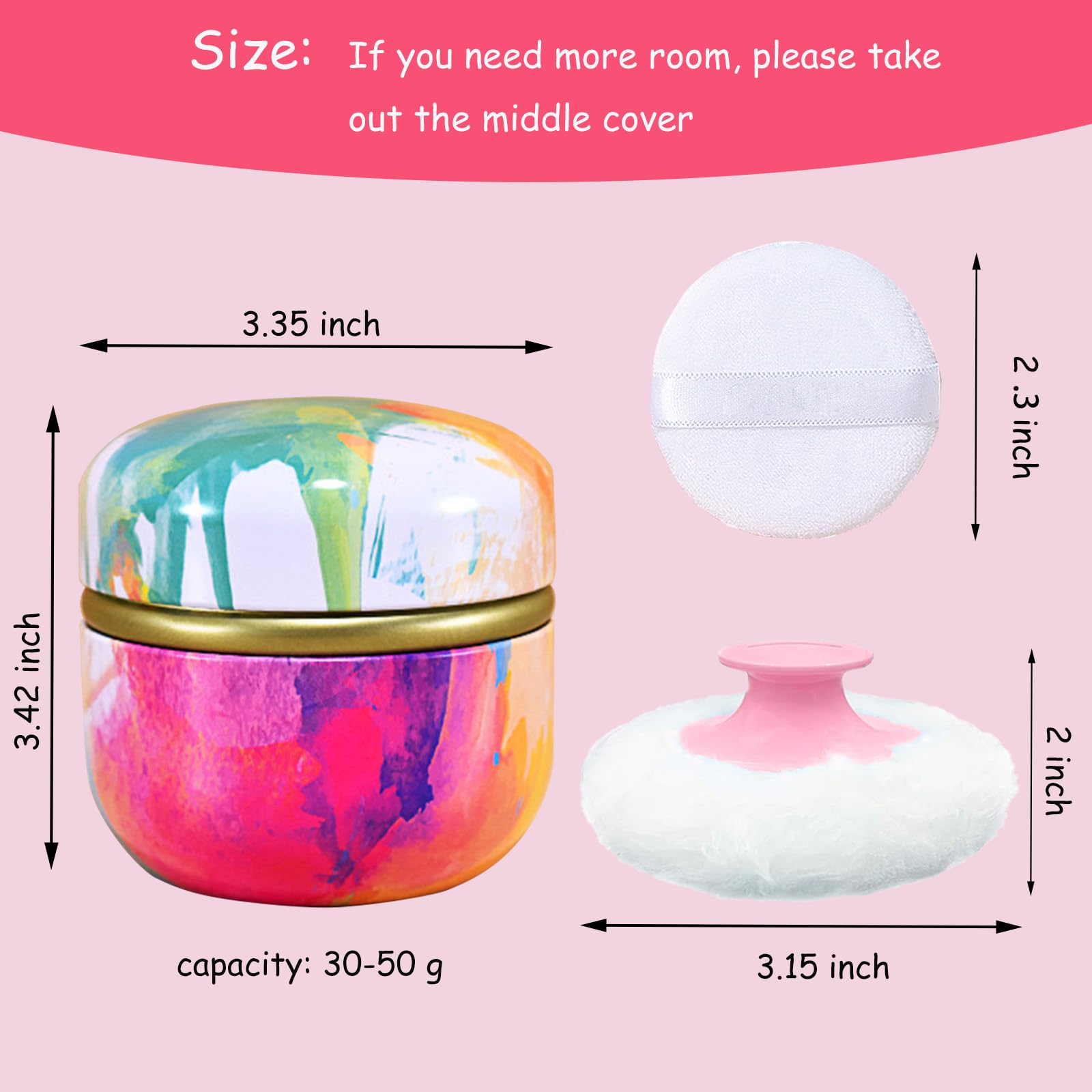 Qopoto powder container travel compact keeps powder secure during trips