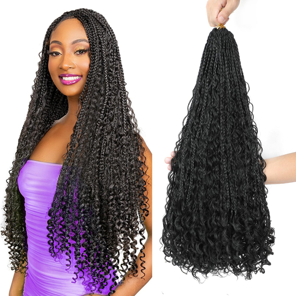 QQPIKHU boho crochet braids 24 inch for natural-looking volume and easy styling