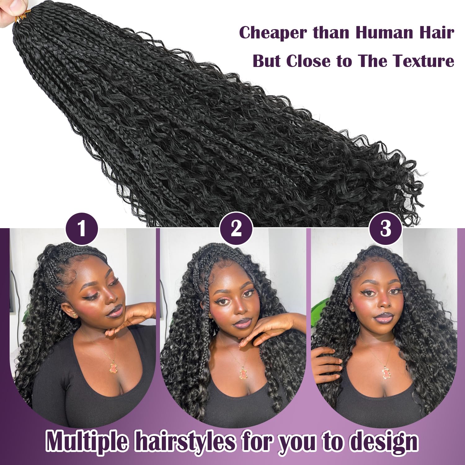 QQPIKHU pre-looped crochet hair 10-pack for fast DIY install