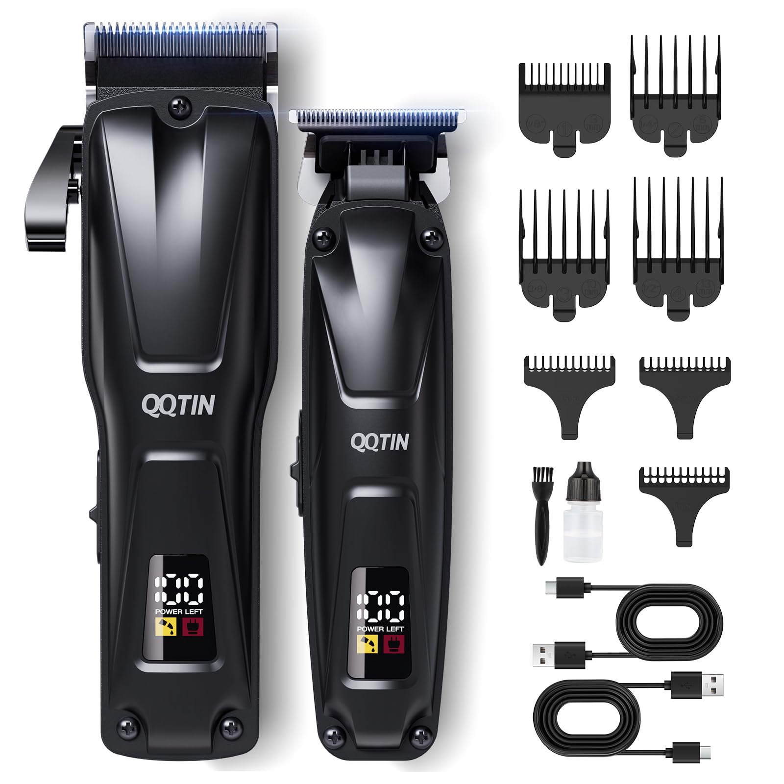 QQTIN hair clipper with 8500rpm motor delivering powerful cuts