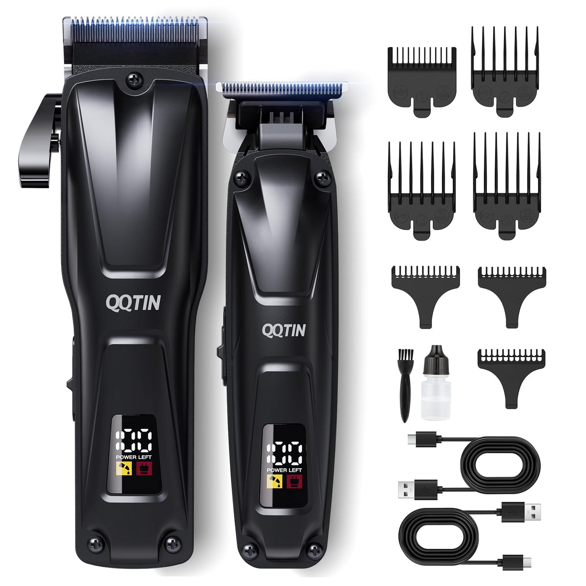 QQTIN hair clipper with 8500rpm motor delivering powerful cuts