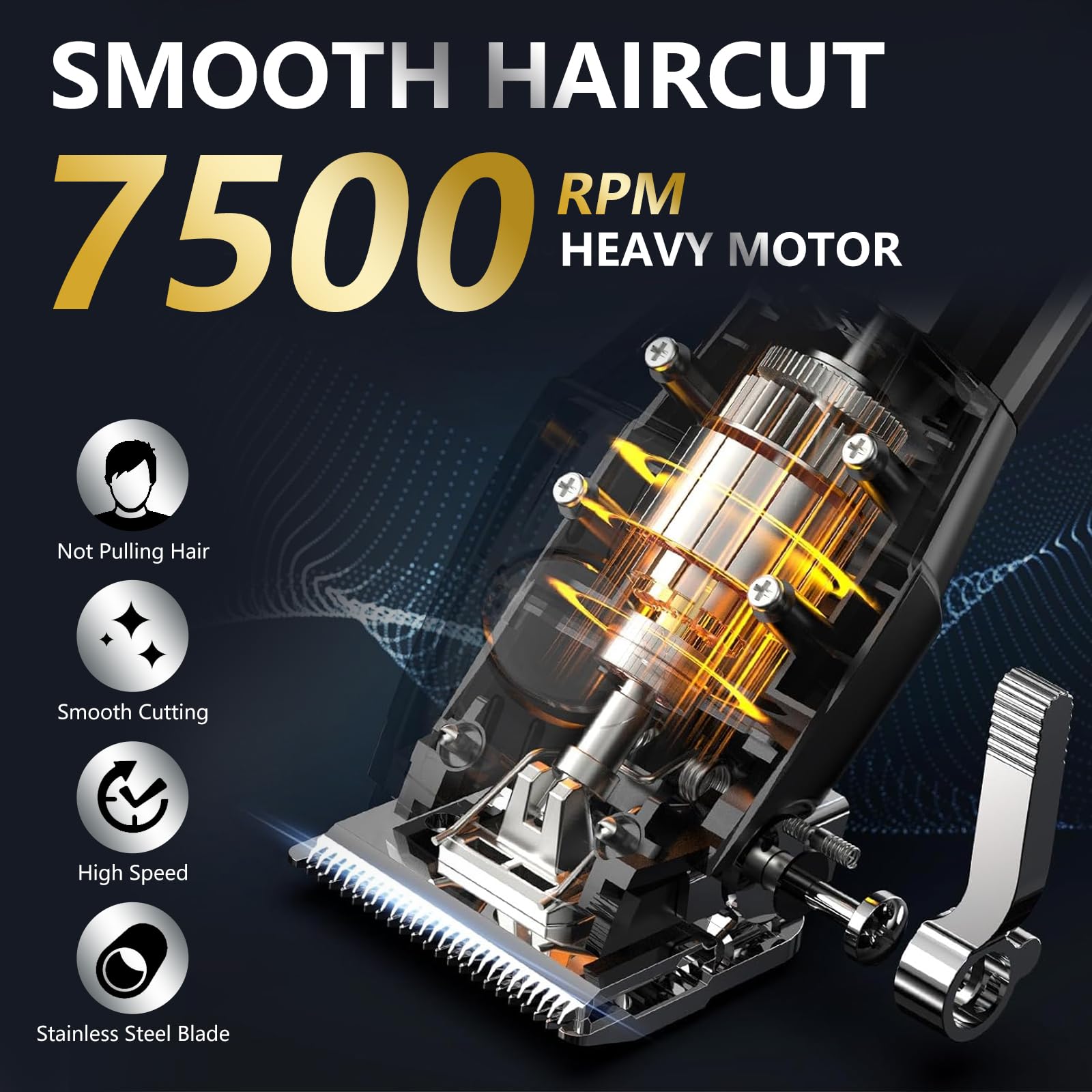 QQTIN hair clippers 7500RPM motor delivers fast precise cuts for pros