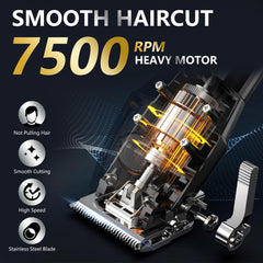 QQTIN hair clippers 7500RPM motor delivers fast precise cuts for pros