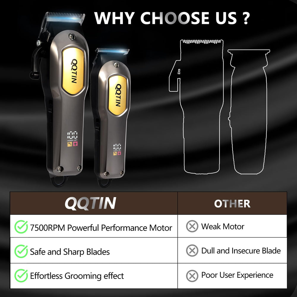 QQTIN hair clippers guide combs and t-blade trimmer enable versatile styling