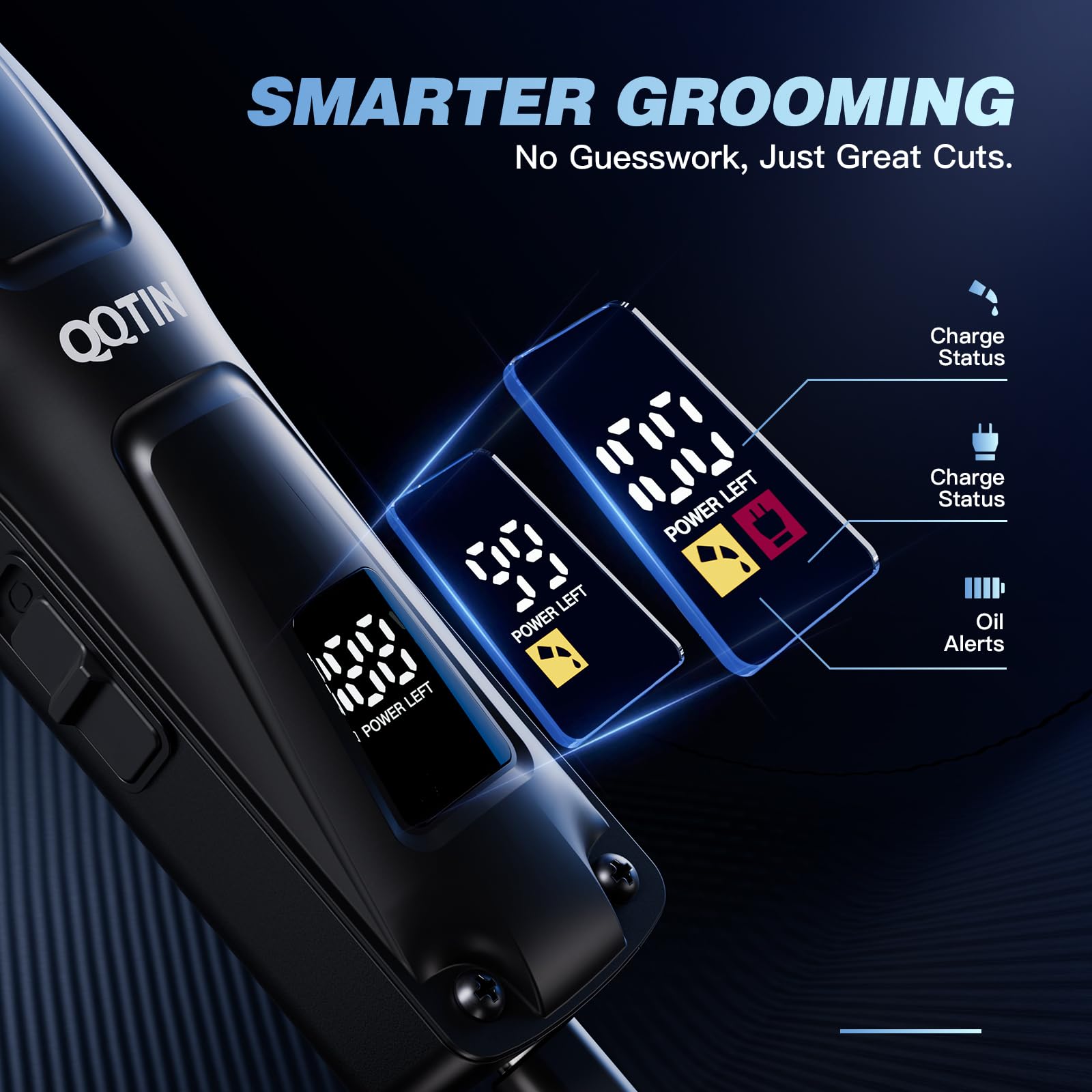 QQTIN Type-C charging on the hair clipper for quick power up