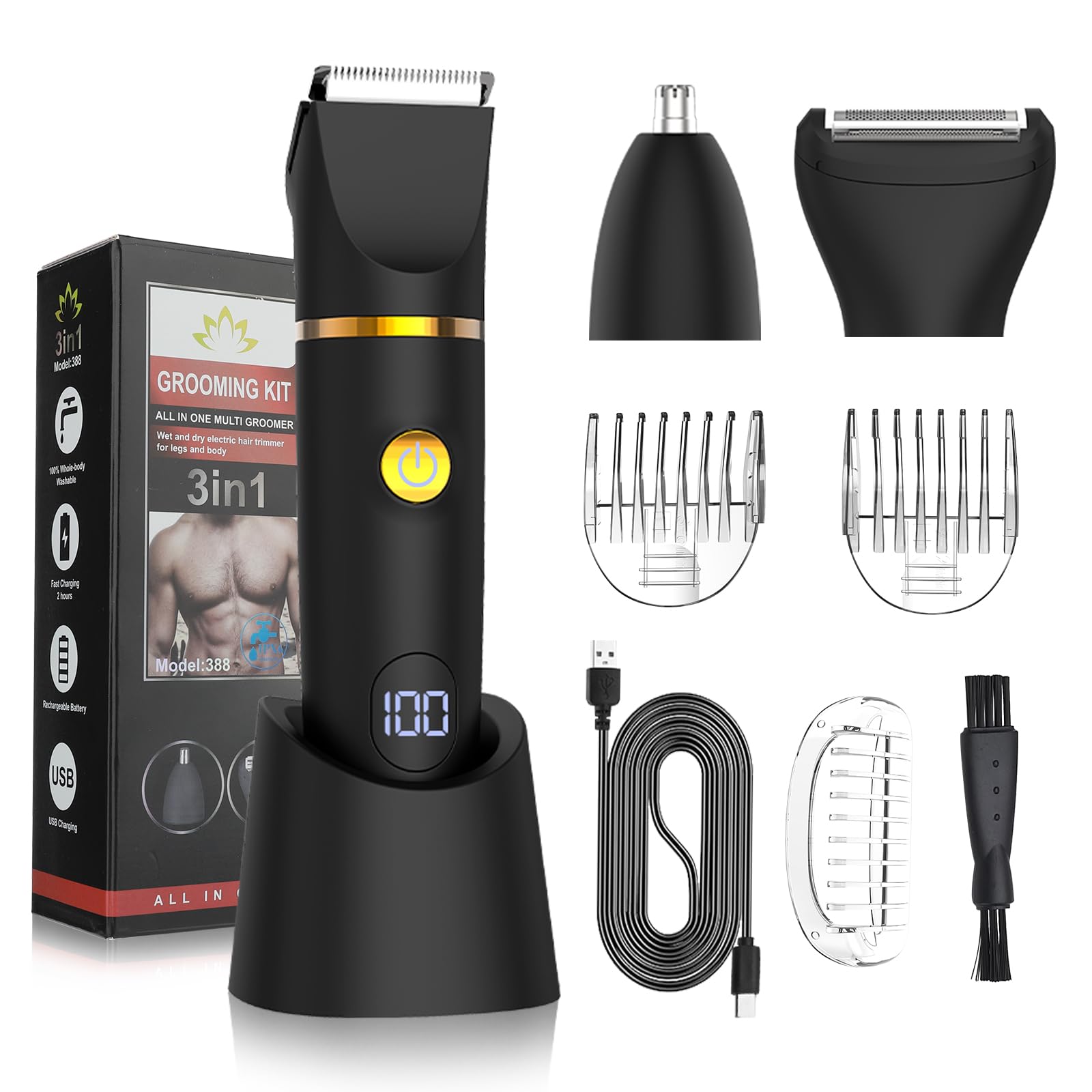 QREEYX Manscape Body Trimmer front view for quick, comfortable grooming