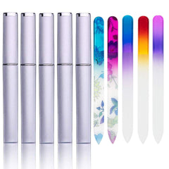 QRWT glass nail files in protective case for on-the-go grooming.