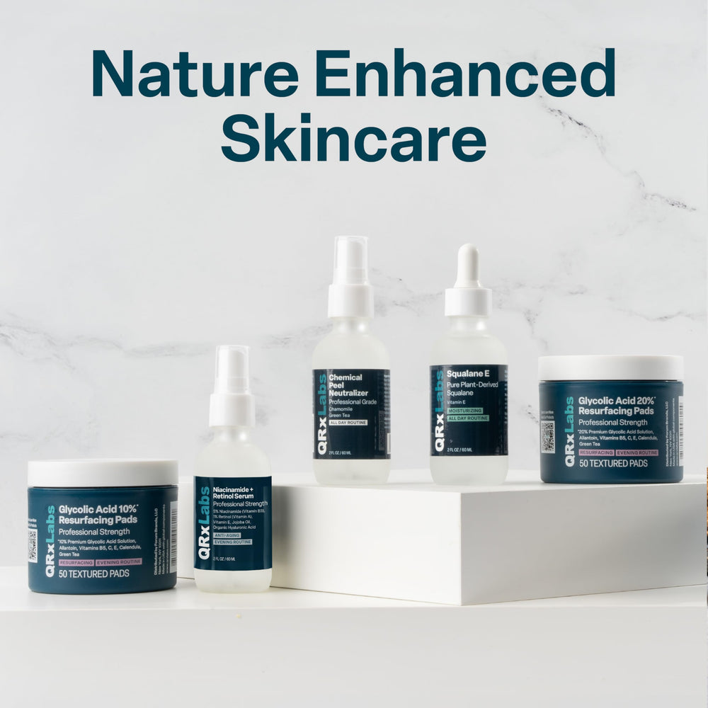 QRxLabs bacne care scene suggesting targeted exfoliation for breakouts.