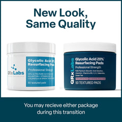 QRxLabs Glycolic 20% pads textured nonwoven pad ready for exfoliation