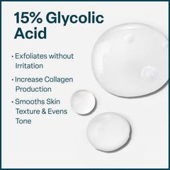 QRxLabs glycolic serum texture close-up hints at radiant, refreshed skin.