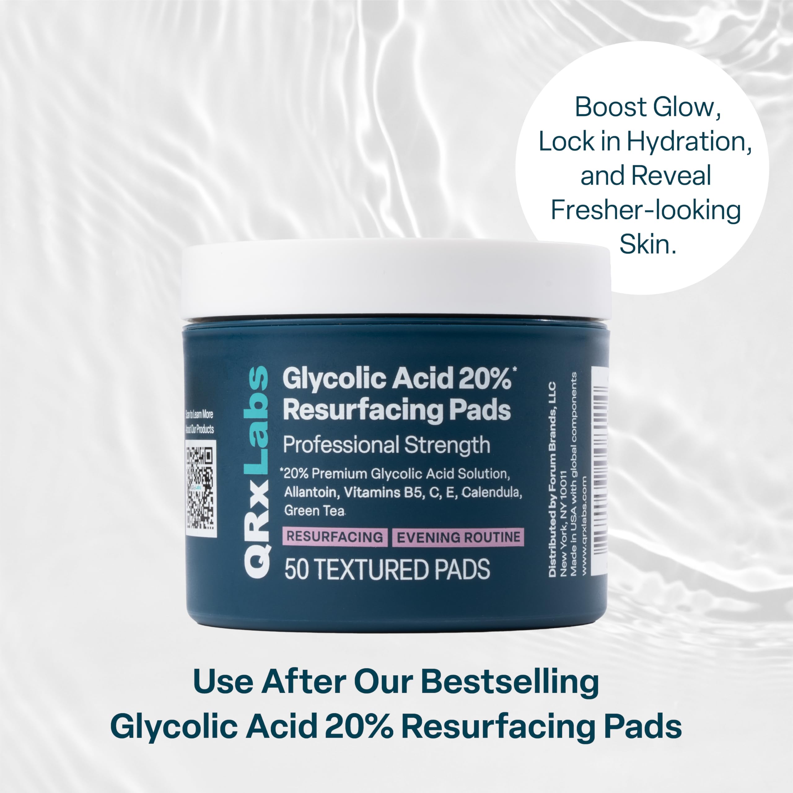 QRxLabs Hyaluronic Acid Serum with Vitamin B5 prepares skin for makeup by boosting hydration.