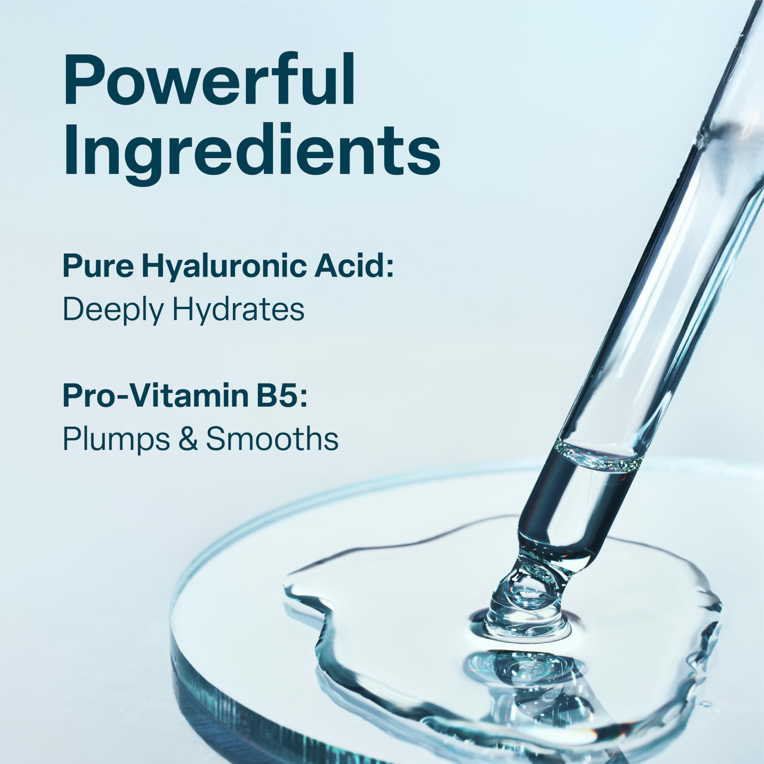 QRxLabs Hyaluronic Acid Serum Vitamin B5 label highlighting hydration ingredients.