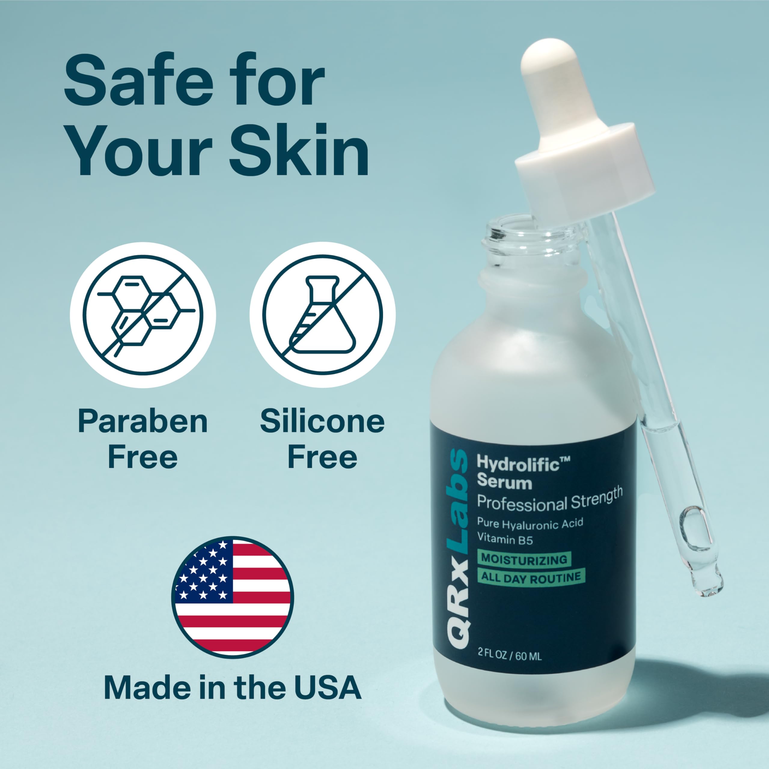 QRxLabs Hyaluronic Acid Serum in use during winter routine for moisturized skin.