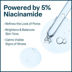 QRxLabs Niacinamide Serum texture zoom highlights silky feel and quick absorption