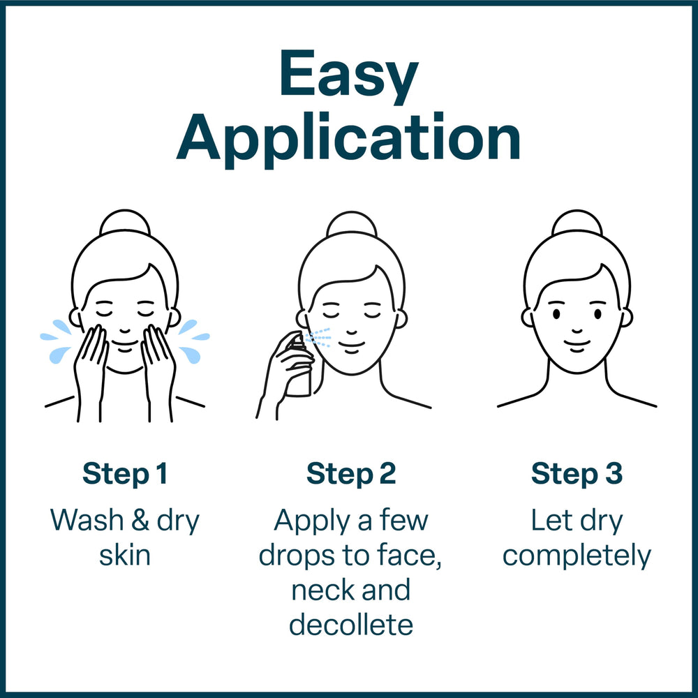 QRxLabs Chamomile Extract infusion—calming, soothing sensation during skincare routine.