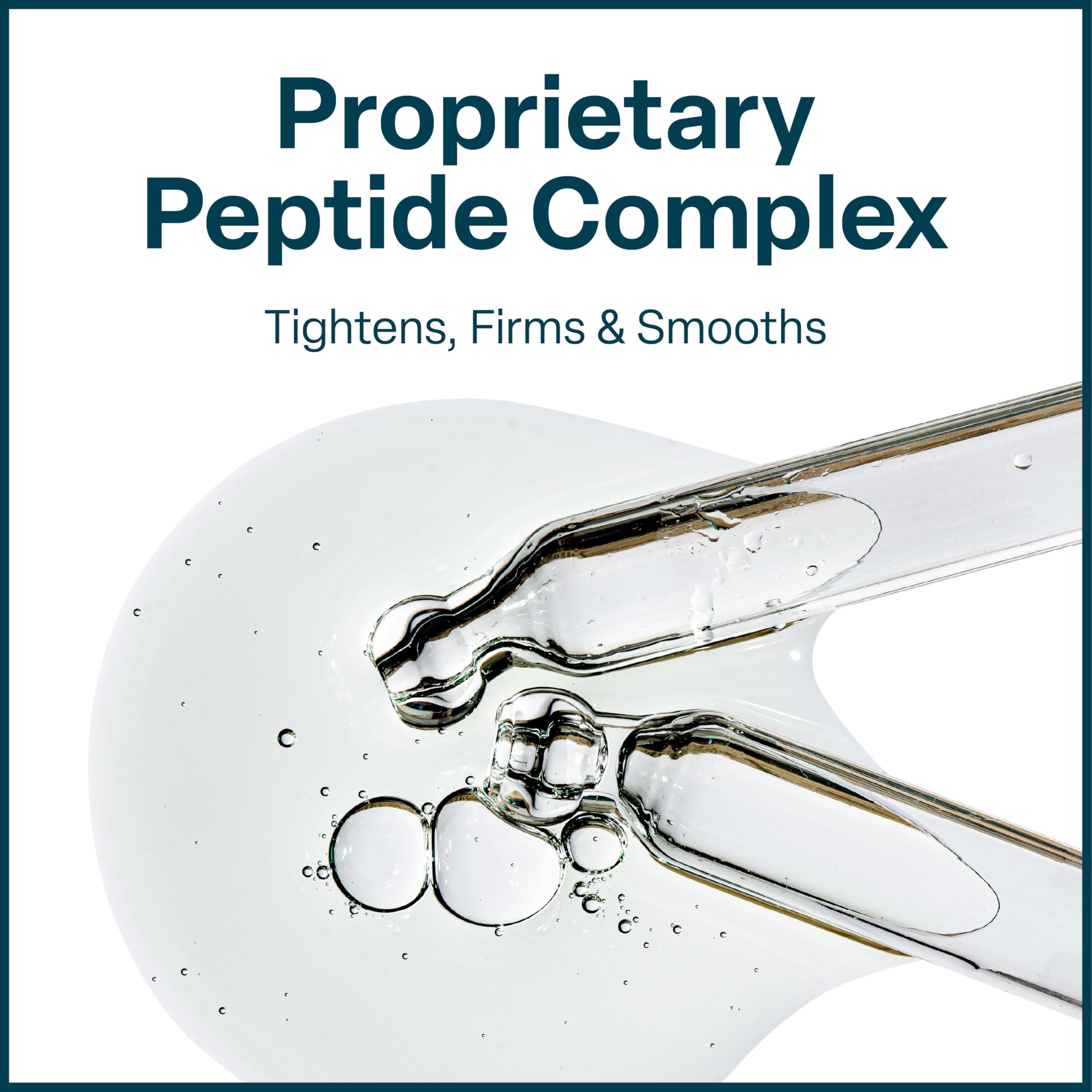 QRxLabs Peptide Complex Serum texture gel—silky hydration that sinks in without residue.