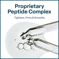 QRxLabs Peptide Complex Serum texture gel—silky hydration that sinks in without residue.