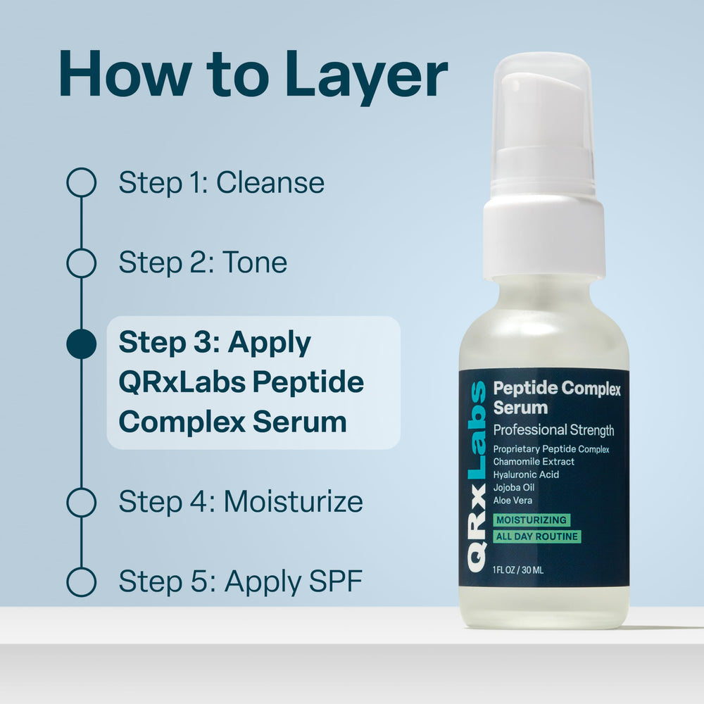 QRxLabs Unscented serum close-up—fragrance-free formula for fragrance-sensitive users.