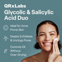 QRxLabs pads closeup showing nonwoven texture for gentle daily exfoliation.