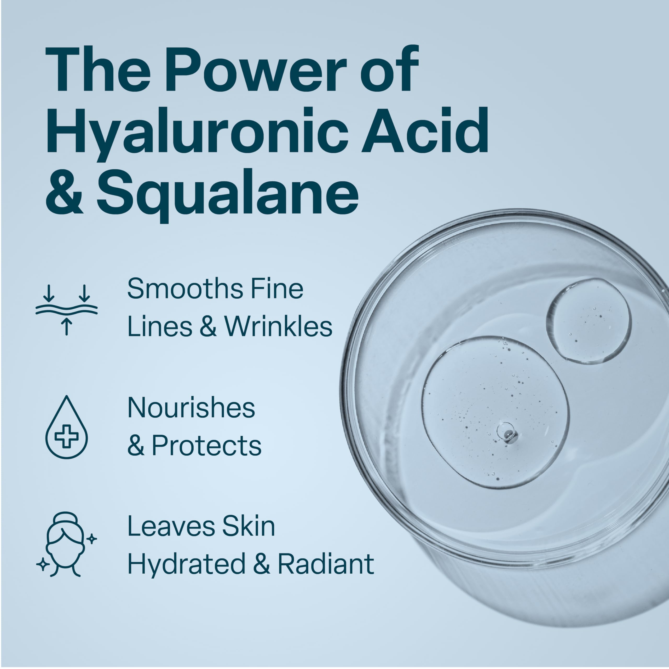 QRxLabs squalane moisturizer cream texture swatch highlights silky hydration for dry to normal skin.