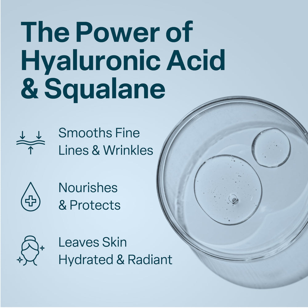 QRxLabs squalane moisturizer cream texture swatch highlights silky hydration for dry to normal skin.