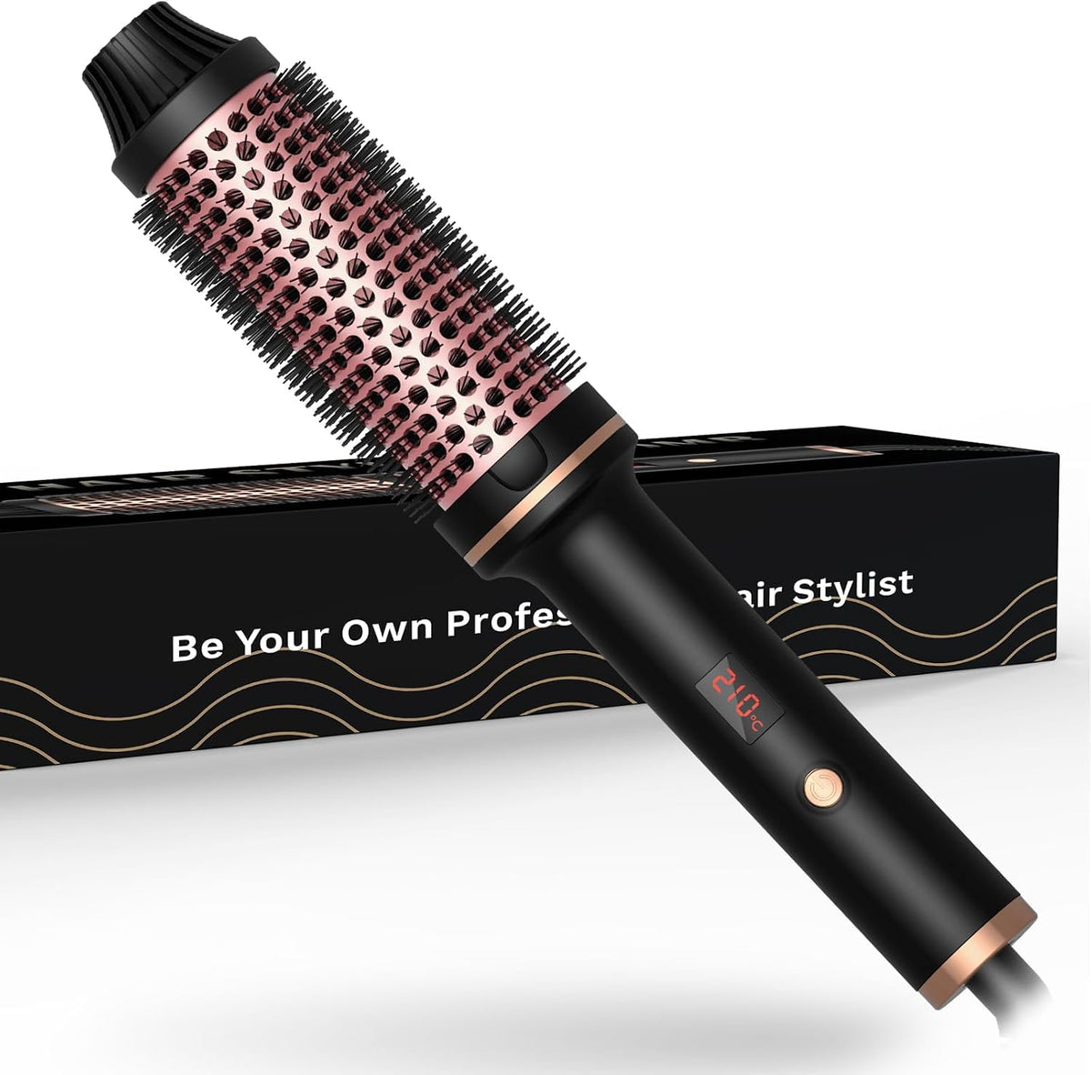 QSOOWIS thermal brush with 1.5-inch barrel delivers even heat for voluminous roots