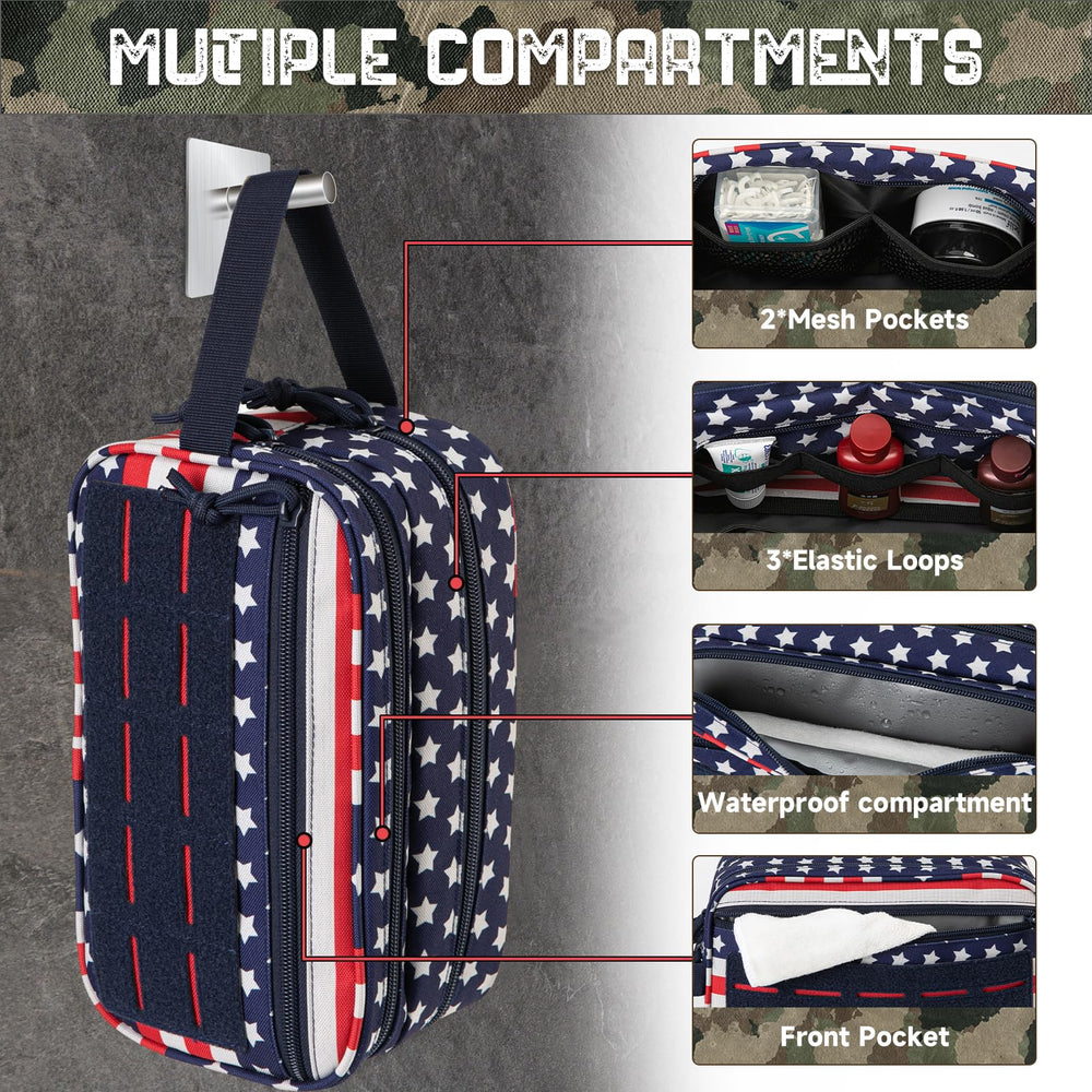 QT&QY tactical toiletry bag dry-wet compartments keep items organized