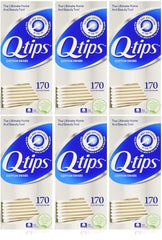 Q-tips cotton swabs pack six count for gentle cleaning and baby care tasks at home