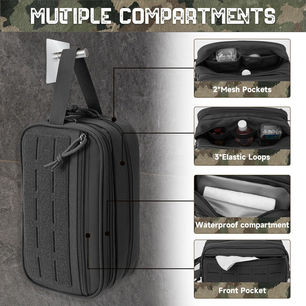 QT&QY organized interior with mesh pockets keeps toiletries tidy on the go.