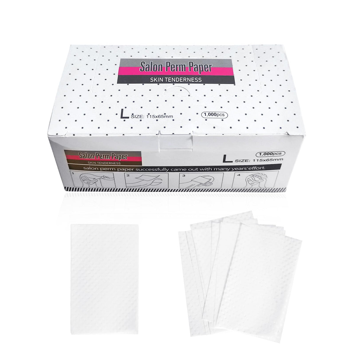 Quacc breathable perm paper mesh-design enhances even distribution for smoother perms.
