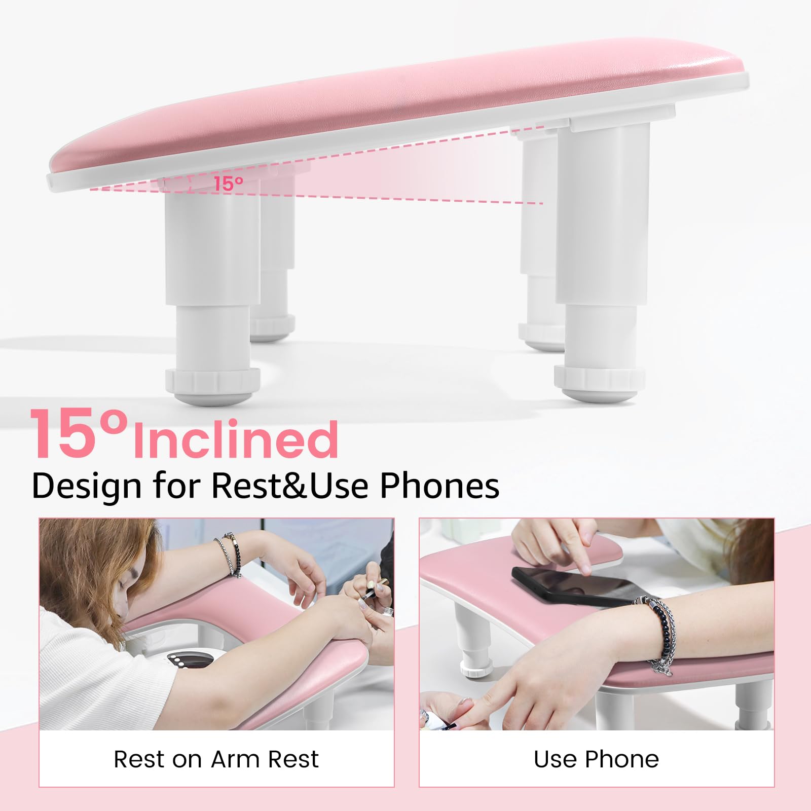Quaferen arm rest assembly slide legs quick setup for efficient nail sessions.