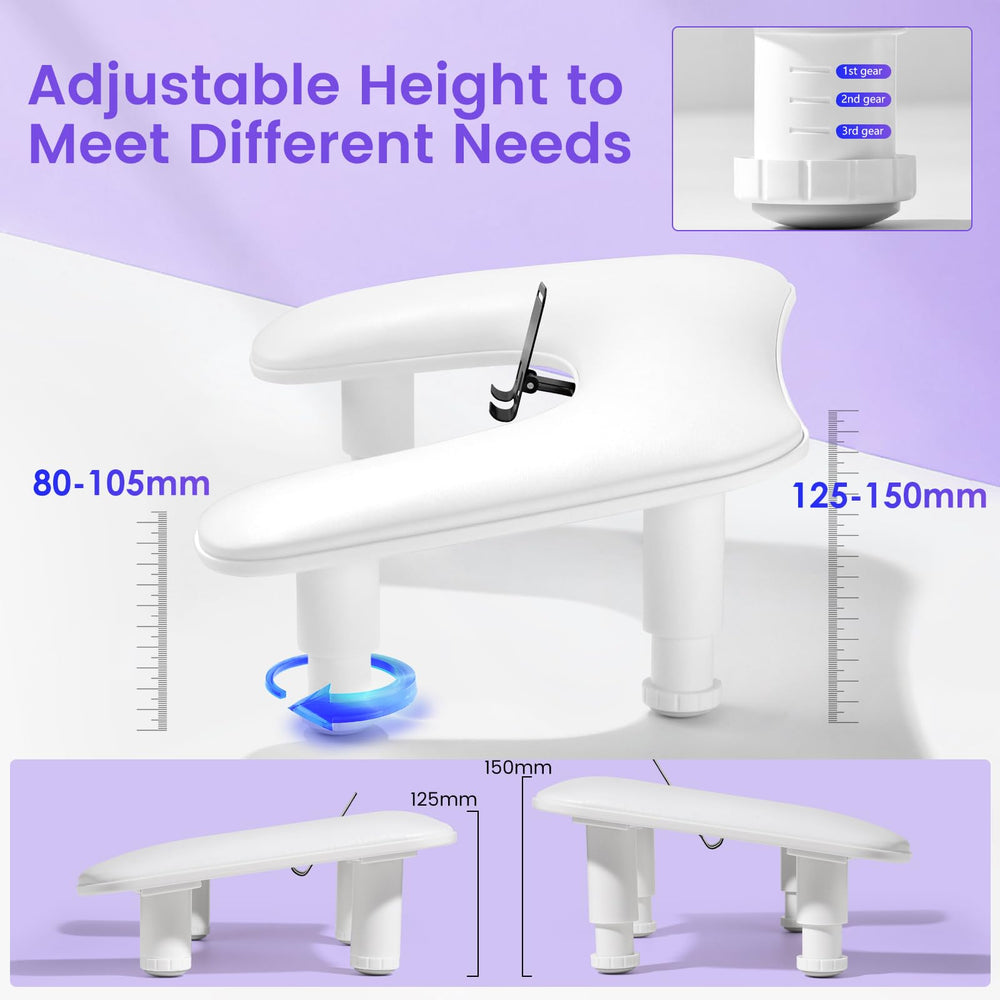 Quaferen Arm Rest with ergonomic foam and PU leather is easy to clean.
