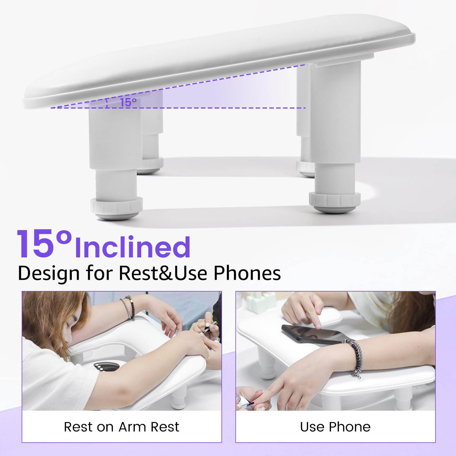 Quaferen arm rest pillow in PU leather, durable and easy to clean after sessions.