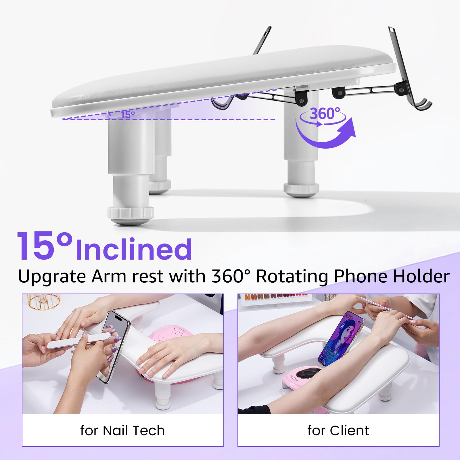Quaferen Arm Rest features slip-free silicone pads for steady work.