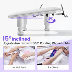 Quaferen Arm Rest features slip-free silicone pads for steady work.