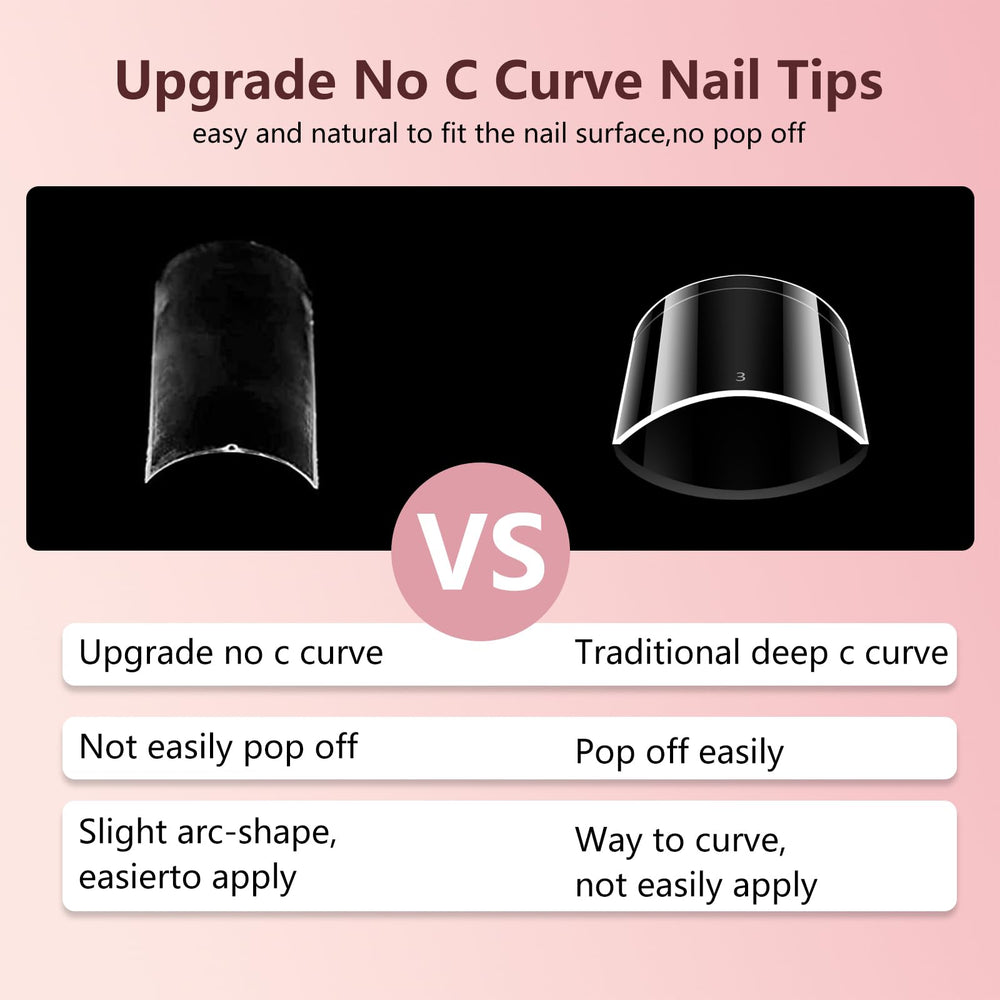 Quaferen coffin ballerina style nail tips for fashion-forward DIY nail art