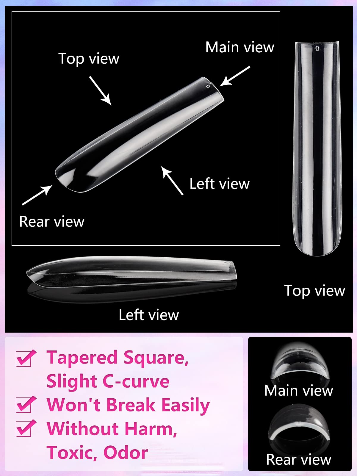 Quaferen easy-press-on nail beds image demonstrating smooth adhesion and comfortable fit