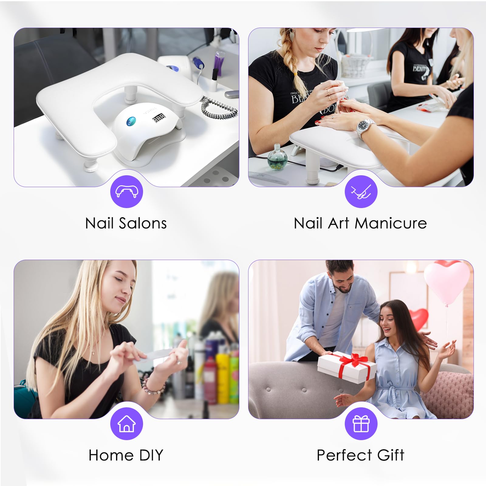 Quaferen nail-art desk setup image shows organized tools within easy reach.