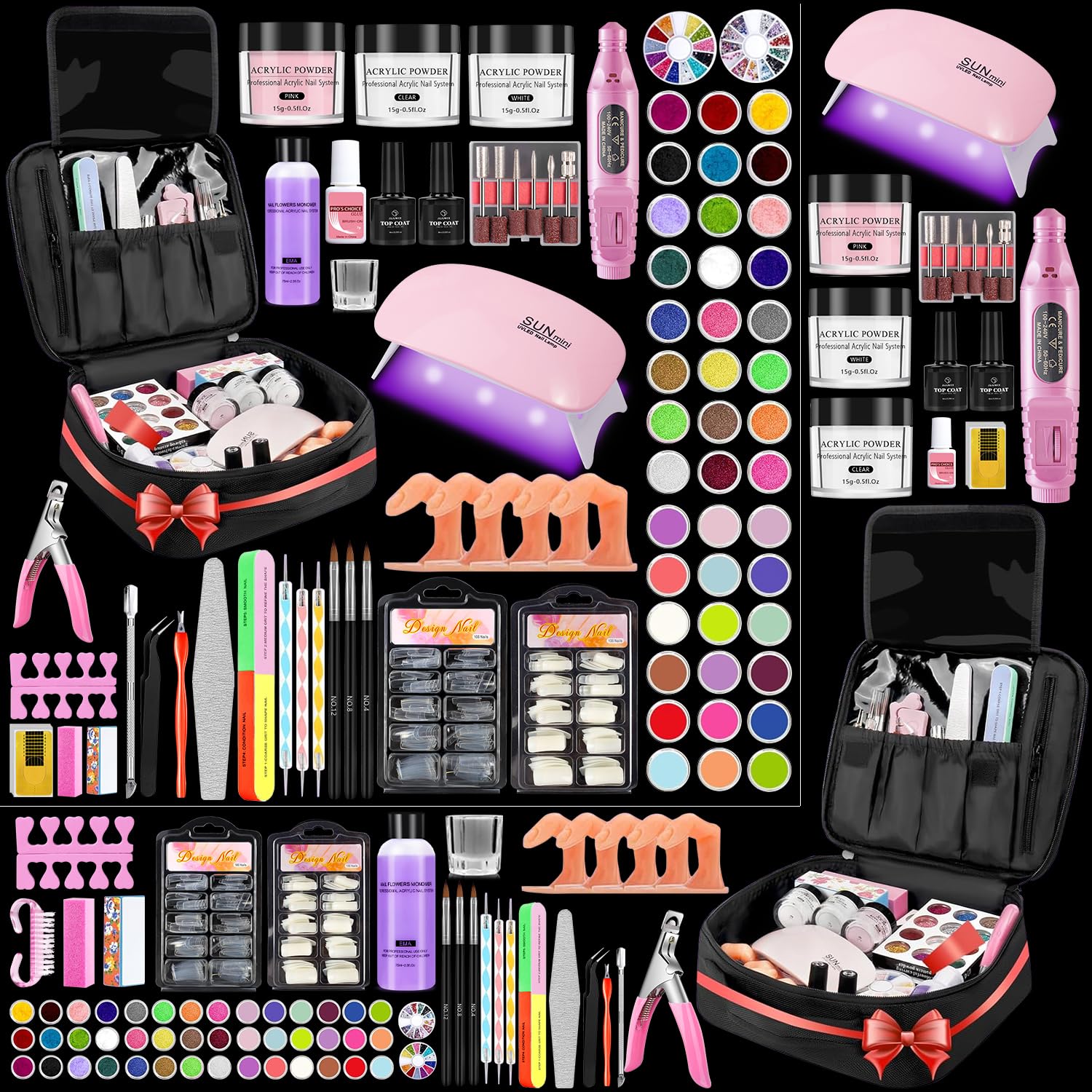 Quaferen pro nail kit front view showing an all-in-one beginner set for home practice.