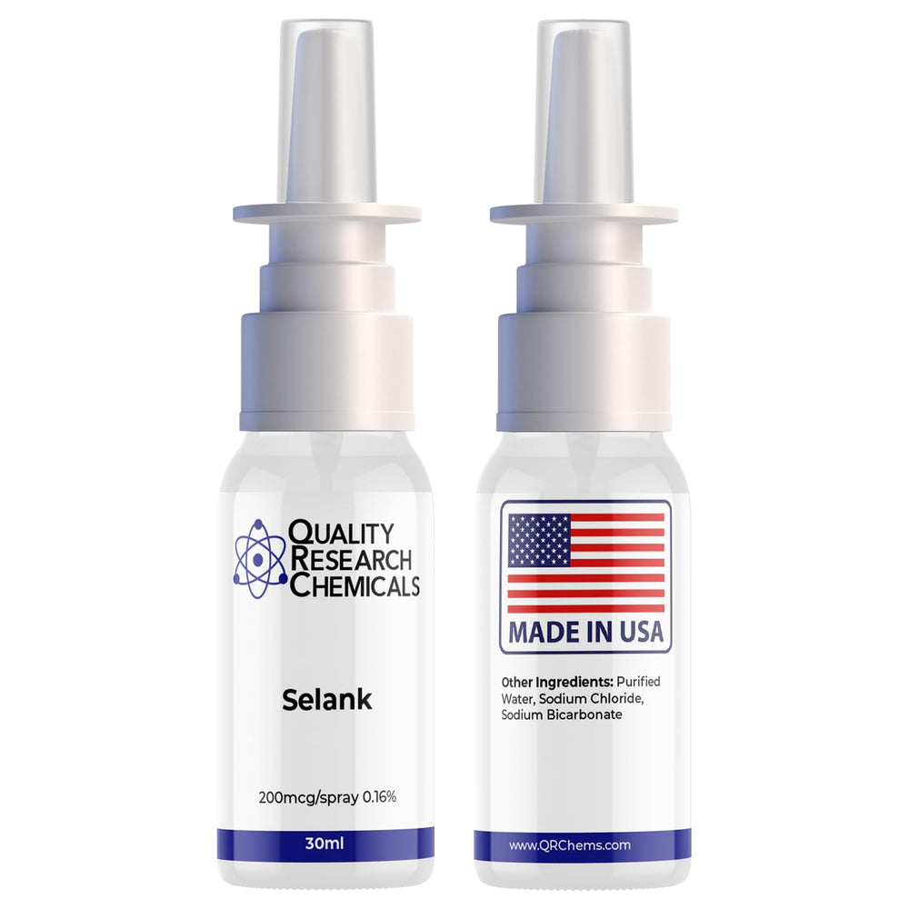 Quality Research Chemicals Selank packaging flatlay emphasizes product size and brand reliability.