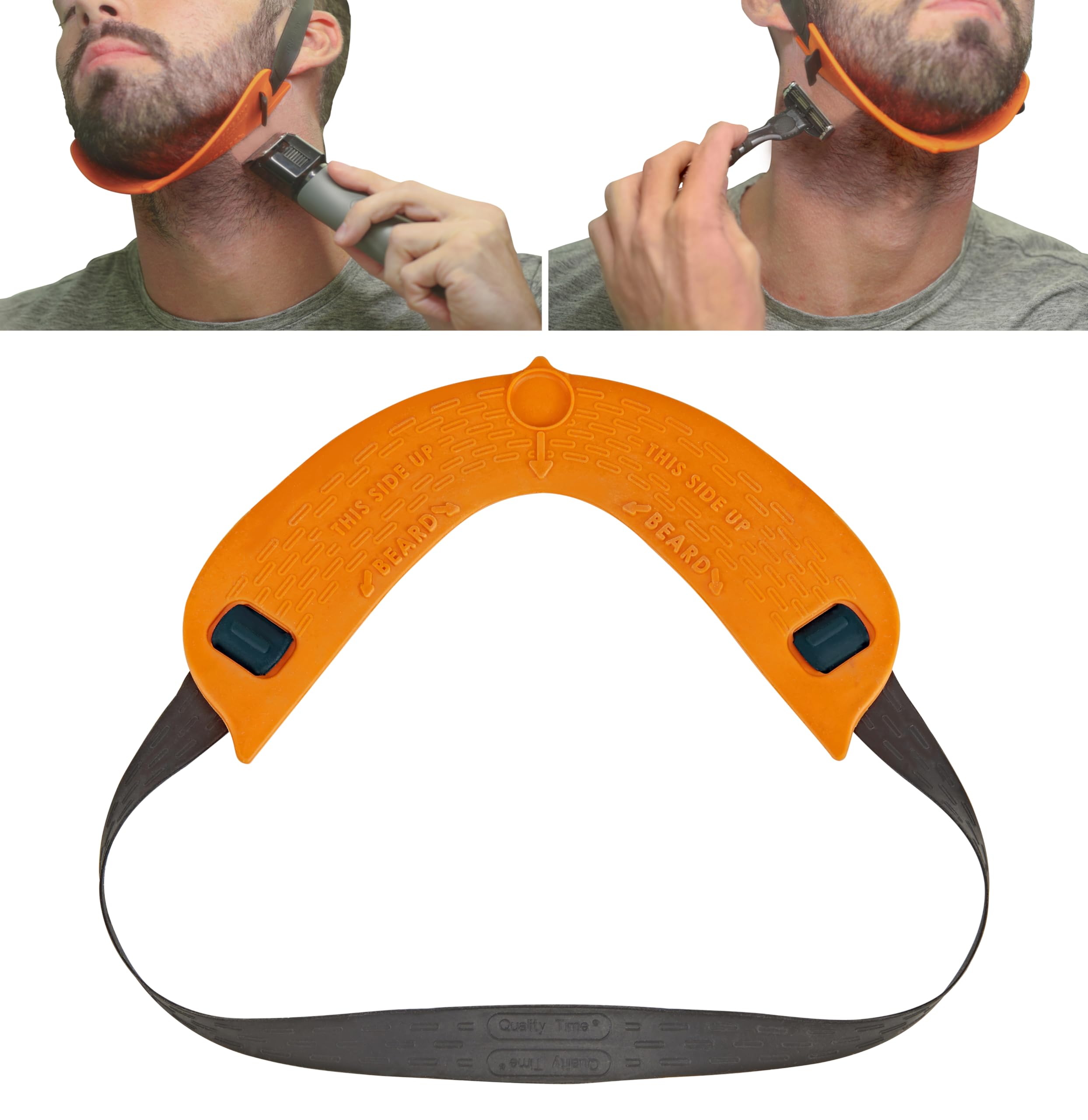 Quality Time silicone headband adjustable for secure comfortable hands free operation.