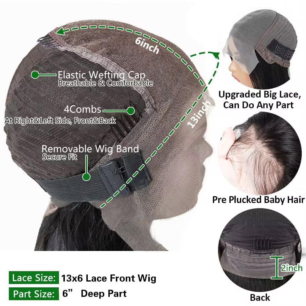 QUANDIAN ombre lace-front wig length 28 inches for versatile styling.