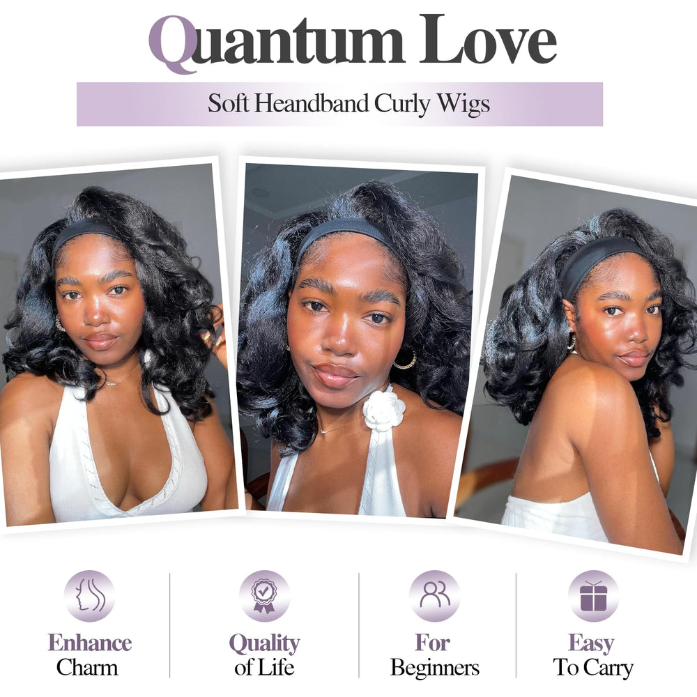 Quantum Love curly ends synthetic wig showcases soft texture suitable for everyday looks.