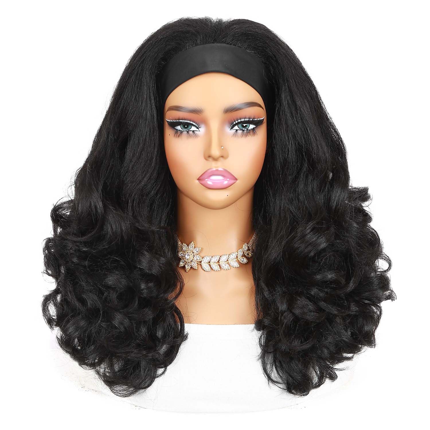 Quantum Love glueless headband wig with magic tape offers quick wear and secure fit.