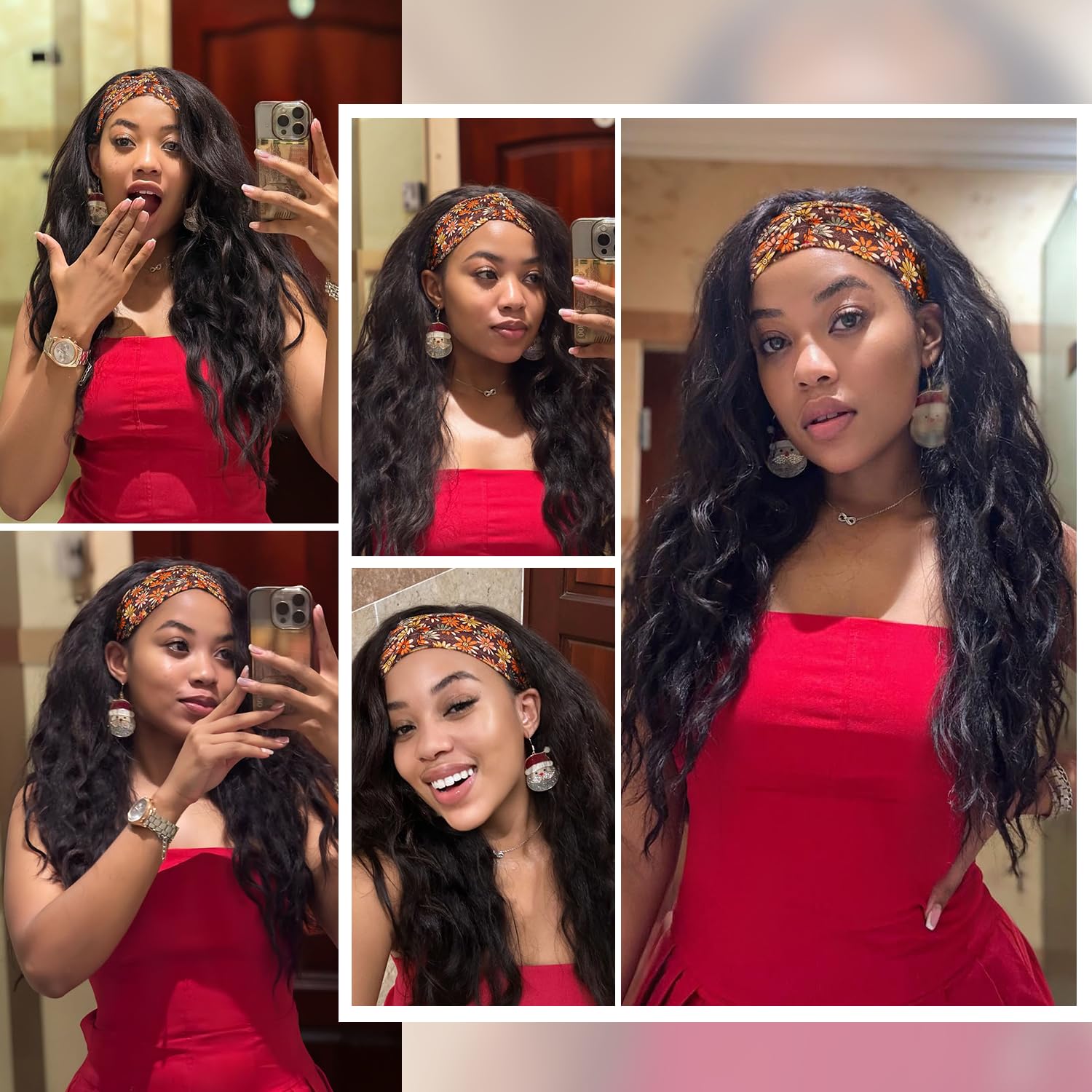 Quantum Love Headband Wig natural hairline look for realistic styling without glue.
