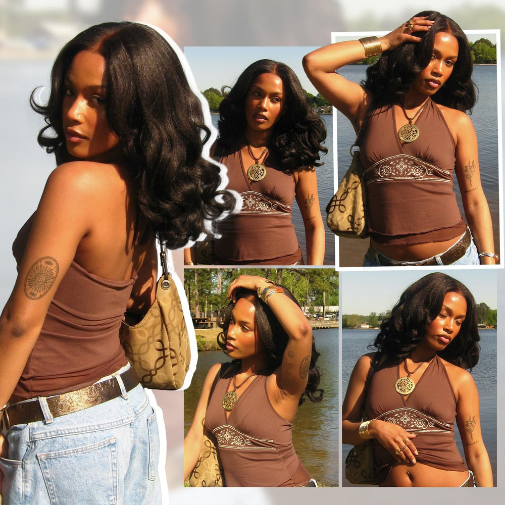 Quantum Love V Part Wig back view reveals full, bouncy curls