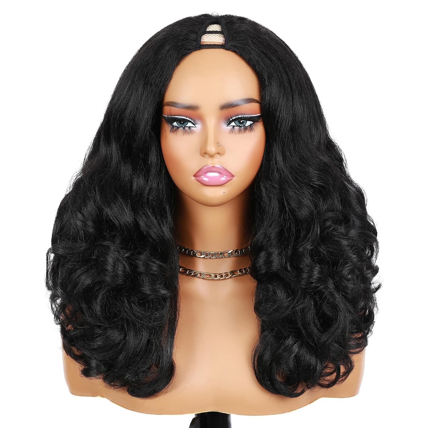 Quantum Love V Part Wig side profile shows soft Afro curls realism